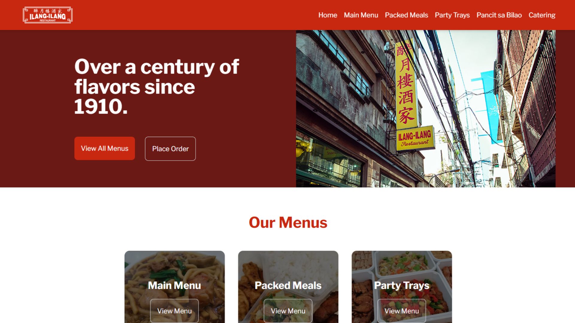 Ilang-Ilang Restaurant Website